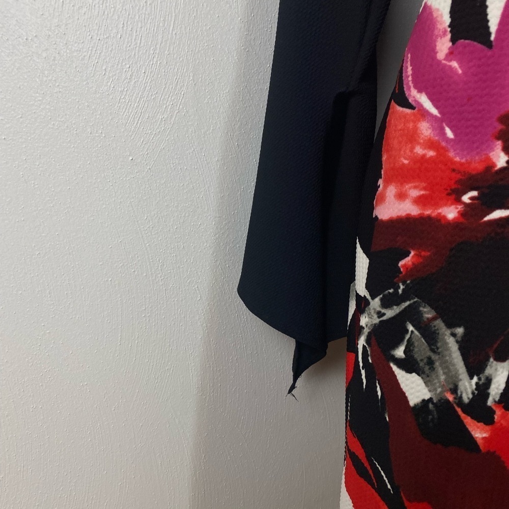 Floral Ashley Stewart Dress. Black/Red/White. Sz  12. - Picture 6 of 11